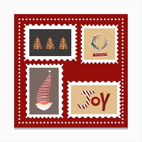 Christmas Stamps Christmas Time Canvas Print