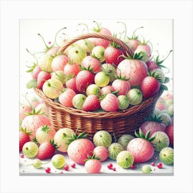 A basket of Gooseberry 1 Canvas Print