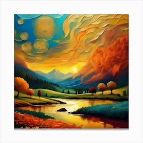 Sunset In The Mountains 3 Canvas Print