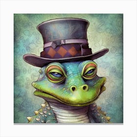 Lizard In Top Hat 5 Stampe su tela