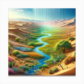 Rain: Desert Bloom. Canvas Print