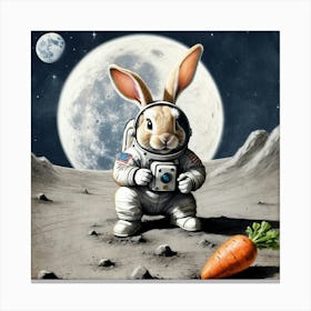 Rabbit On The Moon 9 Canvas Print