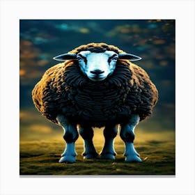 Sheep In The Forest Canvas Print