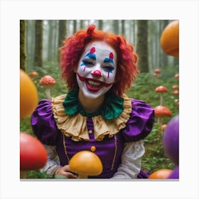 Clown In The Forest Canvas Print