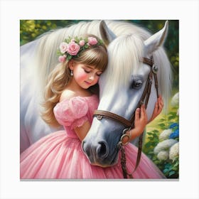 Princess And Horse Canvas Print