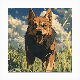 Giant Angry German Shepherd Dog 3 Canvas Print