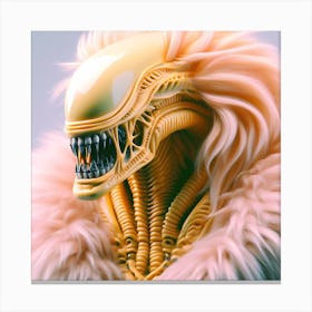 Alien Portrait Yellow 13 Canvas Print