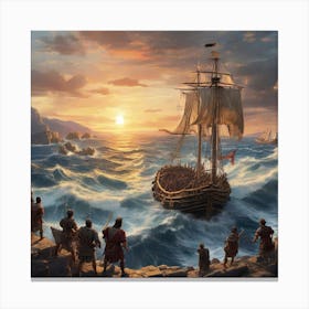 The Waves crash against the Ship Canvas Print