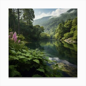 Sakura River Canvas Print