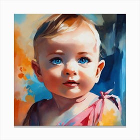 Baby With Blue Eyes Canvas Print