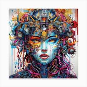 Cyborg Woman Canvas Print