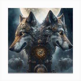 Steampunk Wolf 5 Canvas Print