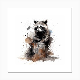 Trash Panda With Trash Can Accessory Sketch Canvas Print