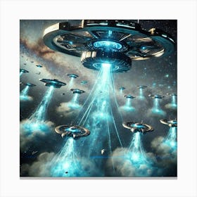 Nebula Harrier Ion Cloud Drones Canvas Print