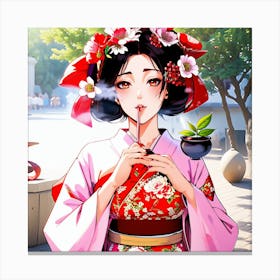 Geisha Girl Canvas Print