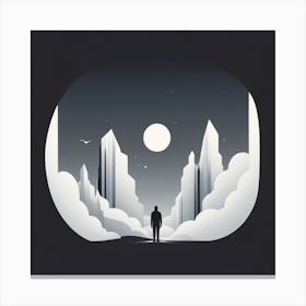 Man Walking In The Night Canvas Print