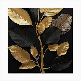 Gold Leaf Wall Art Canvas Print