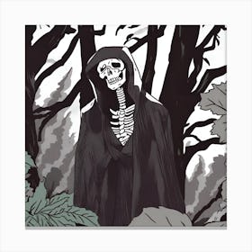 Skeleton In The Woods 1 Canvas Print