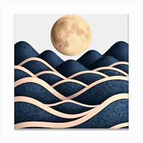 Moon And Waves 59 Canvas Print