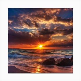 Sunset On The Beach 871 Canvas Print