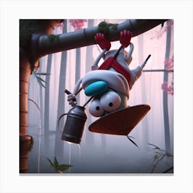 Monkey Hanging From A Tree Canvas Print