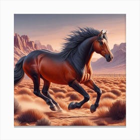 Horse Running In The Desert 1 Canvas Print