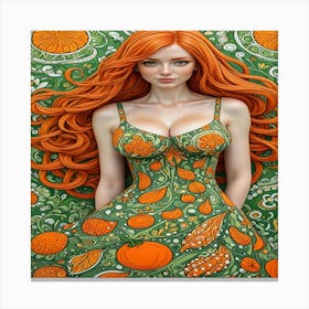 Orange Dress Canvas Print