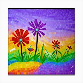 Mosaic Flower Painting Canvas Print