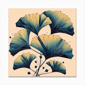 Geometric Art Tropical leaves of ginkgo biloba Canvas Print