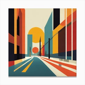 City Street, Geometric Abstract Canvas Print