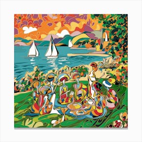 Picnic By The Lake Matisse Canvas Print