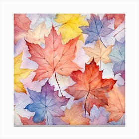 Watercolor Maple Leaves Canvas Print