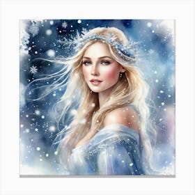 In A Wintry Wonderland A Fairy Princess Lvbhz8j Canvas Print