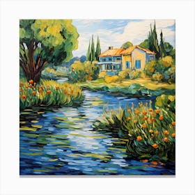 Chromatic Ballet: Impressionist Riverside Dreams Canvas Print