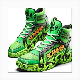 Flaming Sneakers Canvas Print