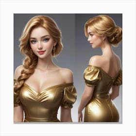 Golden Dress Canvas Print