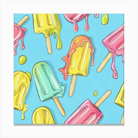 Seamless Pattern Of Ice Cream Canvas Print