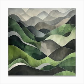 Japanese Watercolour Of Mount Haku 5 Canvas Print