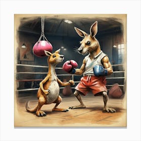 Boxing Kangaroo 3 Canvas Print