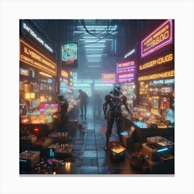 Cyberpunk City 1 Canvas Print