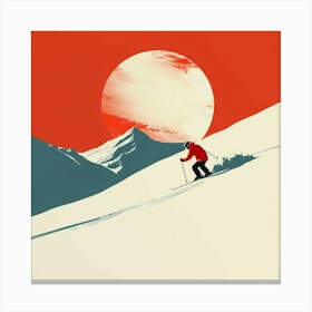 Skier On The Slopes Canvas Print