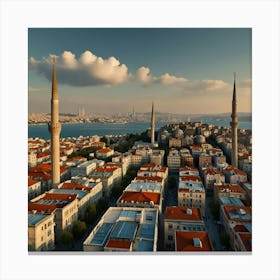Aerial View Of Istanbul, Turkey Canvas Print
