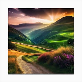 Sunset In The Valley 5 Canvas Print
