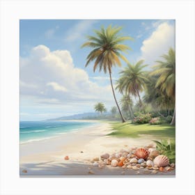 Seashells On The Beach Canvas Print