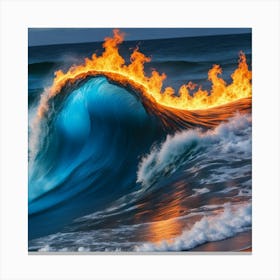 Fire In The Ocean 9 Canvas Print