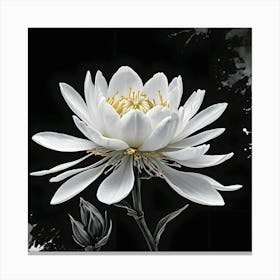 White Lotus Flower Canvas Print