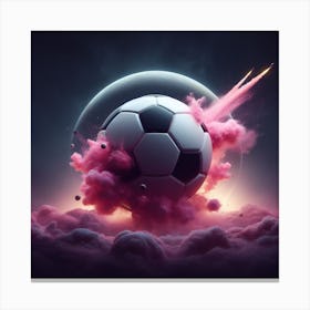 Soccer Ball In The Clouds Canvas Print
