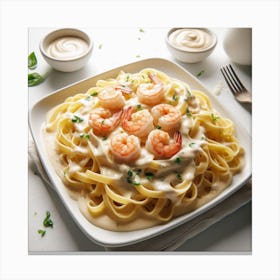 Pasta With Shrimp Canvas Print