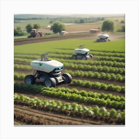 Robots In The Field Canvas Print