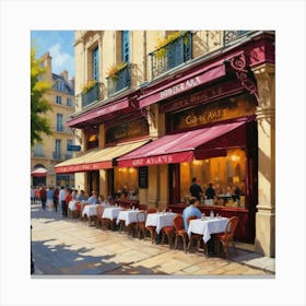 Bordeaux Cafe des Arts France Art Print 1 Canvas Print